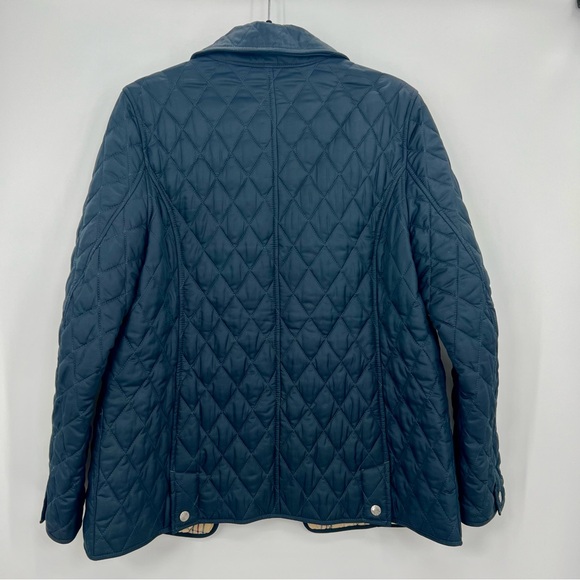 LL. Bean Diamond Quilted Barn Equestrian Fleece Jacket Petite M Vintage Y2K - Picture 2 of 8
